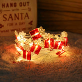 Festive Christmas Bell & Stocking String Lights Battery Powered Shock Resistant LED Lights with Santa'S Sleigh and Reindeer Design for Indoor Holiday Decor Christmas Decoration Light