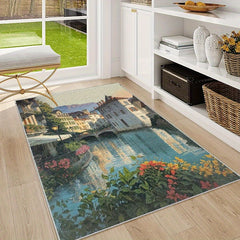 1Pc Vintage Parisian Eiffel Tower Welcome Mat Durable Polyester