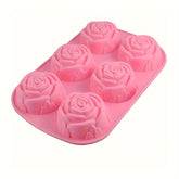 Silicone Rose Flower Soap Mold 6 Cavity 3D Rose Shape Cake Mold for Baking DIY Handmade Soap Crafting Dishwasher Safe Oven Safe Heat Resistant 1pc