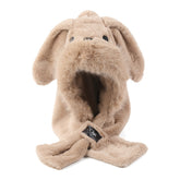 1pc Cozy Plush Puppy Ear Hooded Scarf Hat Soft Faux Fur Winter Cap with Long Floppy Ears Lightweight & Warm Beige Hat for Women Perfect for Cold Weather Outdoor Activities Casual Cold Wear | Cute Animal Design | Soft Fabric Construction Dog Hat