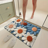 Soft & Non Slip Blue & White Floral