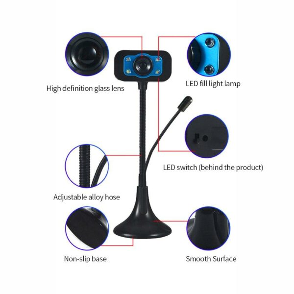 XF0114 Web Camera with Microphone 4 LED
