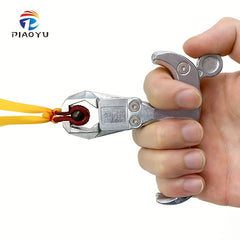 1pc PIAOYU Heavy Duty Adjustable Thumb Slingshot Release with Fishing Fork Adjustable Lever Compatible with most Slingshots for Hunting Target Shooting Outdoor Training Ideal for Adults & Beginners Hunting Equipment Sleek Metallic Finish Ergono