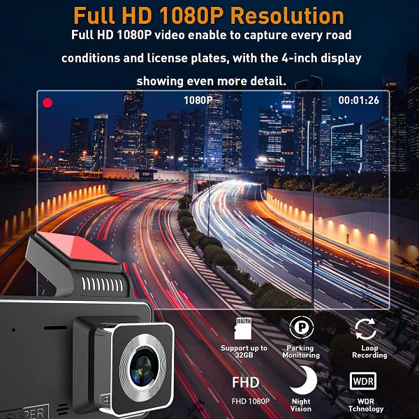 A4P 4″ Screen Wifi Dashboard Camers