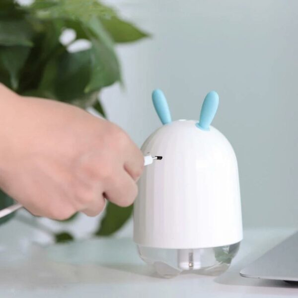 220ML Air Humidifier Cute Rabbit USB Aroma Diffuser Air Purifier Mist Maker With Led Night Lights