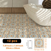 12/36pcs Retro Arabian Style Mosaic Pattern Self Adhesive Vinyl Floor Tiles Removable and Easy to Install Suitable for Cabinets Living Room Bedroom Balcony Entryway etc. Size: 19.99/30.0cm Flooring Self Adhesive Tile Flooring Tile Self Adhesive