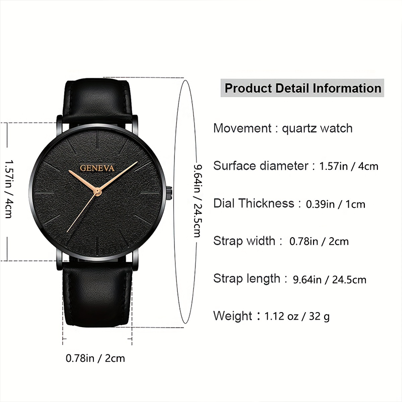 1 Piece Casual Business Men's Quartz Watch And 3 Pieces Bracelets