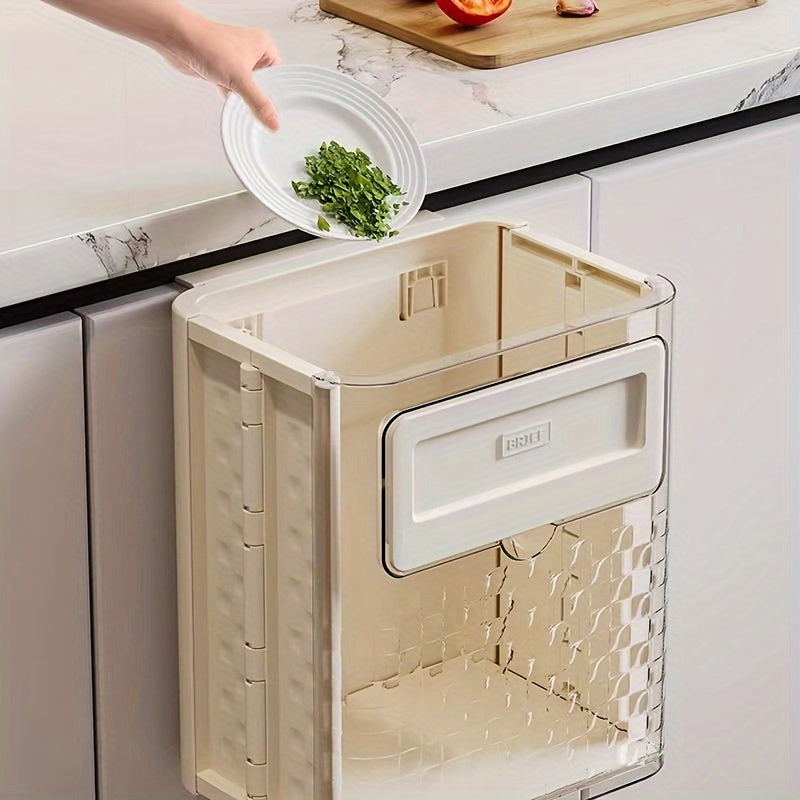 Kitchen Trash Can, Closet Door Hanging Garbage Can, Wall Mounted Stick-on Storage Bucket