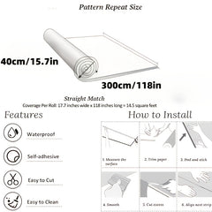 2 Rolls 15.7x118 Inch Thickened Version 3mm Thickness Easy to Peel and Apply Vinyl Flooring Durable and Removable Waterproof Marble Tile Stickers. Self Adhesive Modern Marble Pattern Floor Tile Decals Suitable For Kitchen Living Room Office