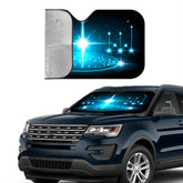 Technology Lightweight Car Sunshade Blue Mist and City Lines Technology Style Pattern Easy Installation with Fixed Suction Cup for Maintaining the Coolness in the Car