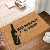 1Pc Italian Wine Themed Doormat With "Hai Portato Il
