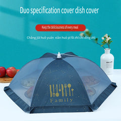 Large Capacity Folding Table & Dish Cover with Knife Fork Pattern Dual Sided Fabric & Carbon Steel Frame for Outdoor Dining Picnics BBQs Folding Picnic Table Foldable Design Durable Frame