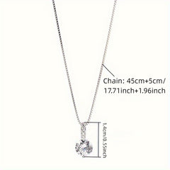 1pc Elegant Synthetic Zirconia Teardrop Pendant Necklace Sparkling Clavicle Chain Jewelry for Women Perfect for Valentine'S Day Anniversaries Birthdays & Parties Daily Wear Necklace | Sparkling Pendant | Zirconia Gemstone