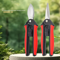 Professional Flower Pruning Shears Ergonomic Garden Shears with High Quality Carbon Steel Blades Red and Black Handle Ambidextrous for Easy Gripping Ideal for Pruning Flowers and Plants Garden Pruning Tool | Ergonomic Handle | Carbon Steel Blades