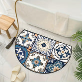 1Pc Non Slip Machine Washable Half Round Mat 100%