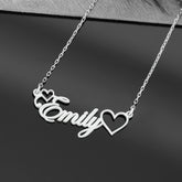 Custom Heart and Name Necklace Elegant 18K Golden plated Plated 201 Stainless Steel Pendant Durable Waterproof Personalized Name Tag Ideal Gift for Valentine's Day Mother's Day Father's Day Birthdays and Special Occasions for Teenager