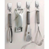 1/5/10/15/20pcs Self Adhesive Towel Hooks 304 Stainless Steel Wall Mounted Bathroom Organizer with Curved Design Space Saving Bathroom Storage Robe & Towel Hooks