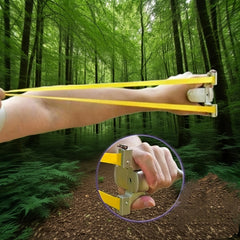 1pc Quick Draw Slingshot with Stainless Steel Construction Heavy Duty Slingshot for Hunting Target Practice Outdoor Shooting Includes Flat Rubber Band Compatible with Slingshot Ammo Ideal for Adults & Teens (1 Slingshot +1 Band) Perfect for Hu