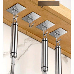 1/5/10/15/20pcs Self Adhesive Towel Hooks 304 Stainless Steel Wall Mounted Bathroom Organizer with Curved Design Space Saving Bathroom Storage Robe & Towel Hooks