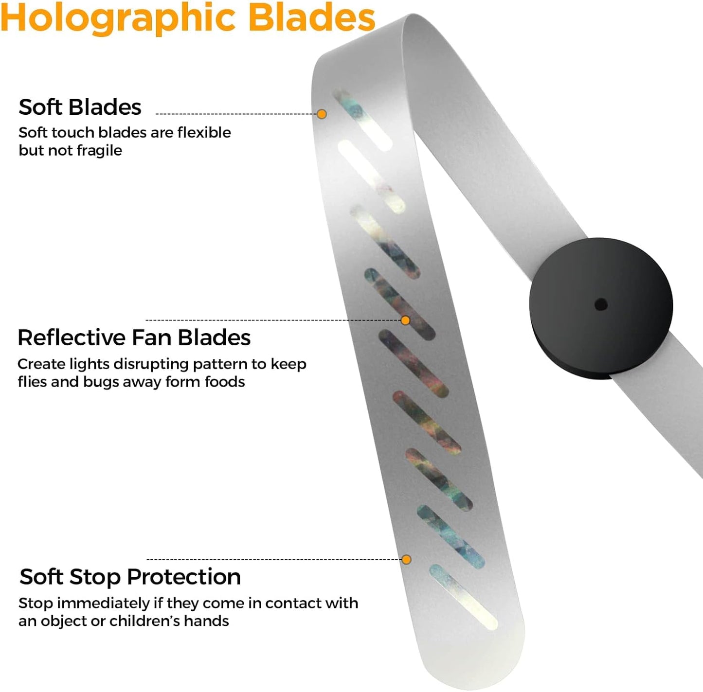 1PCS Fly Fans for Tables, Fly Repellent Fan Indoor Outdoor with Holographic Blades Keep Flies Away, Batteries Powered Bug Repellent Outdoor for Picnic, Party, Restaurant, Kitchen, and BBQ