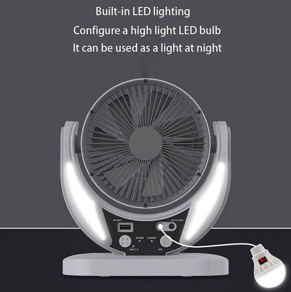 GDTimes GD8025 6″ Solar Powered Fan With LED Lamp
