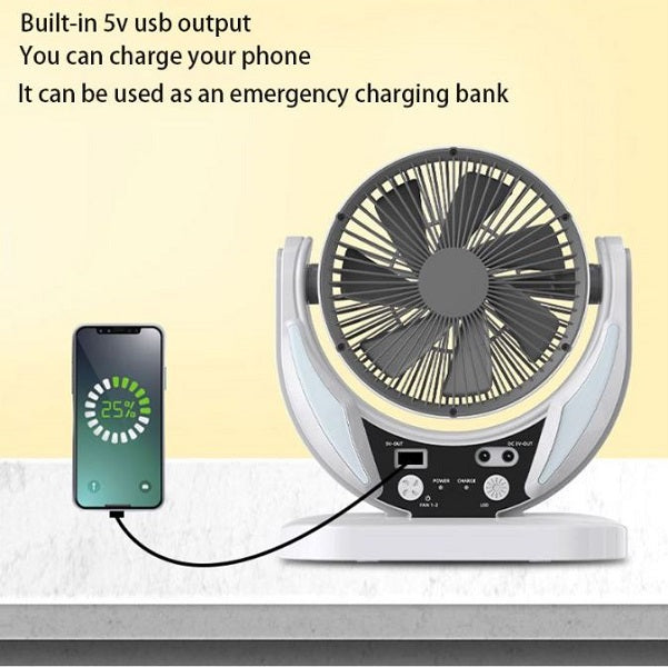 GDTimes GD8025 6″ Solar Powered Fan With LED Lamp