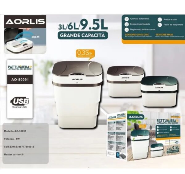 Aorlis AO-50091 Smart Sensor Foldable Bin