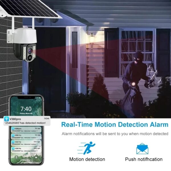 JG20375609 WIFI Solar Powered Surveillance Camera V380 Pro App