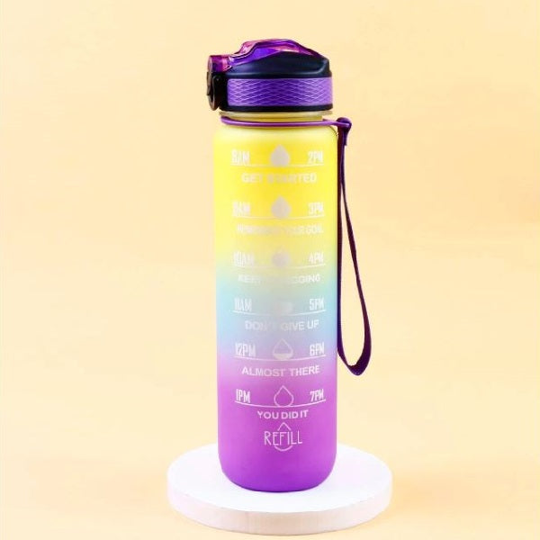 1000ml Motivational Water Bottle With Straw