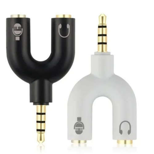 U-Shaped Stereo 2 Way Converter Headphone Splitter 3.5mm 1 Male to 2 Female