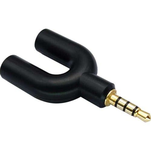 U-Shaped Stereo 2 Way Converter Headphone Splitter 3.5mm 1 Male to 2 Female