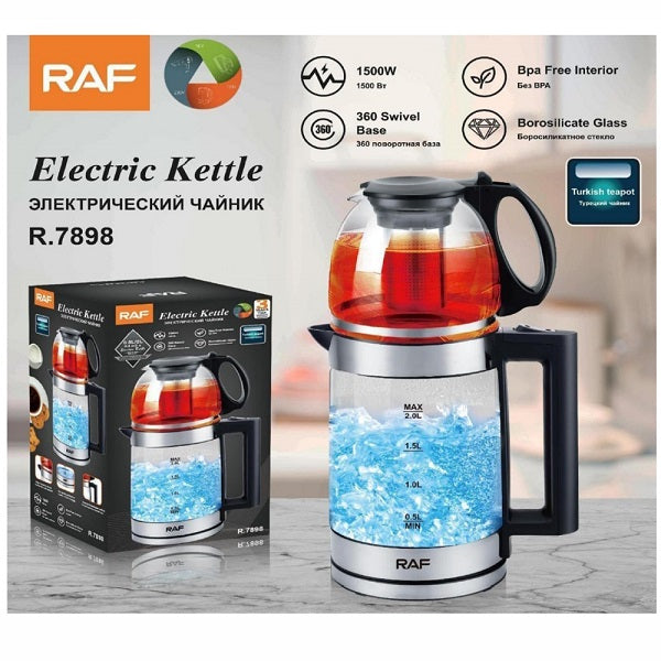 Raf R.7898 Cordless1500W Electric 2L Kettle With 800ml Teapot