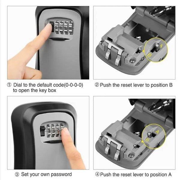 Jiageng JG20375486 4 Digit Combination Key Safe Storage Lock Box
