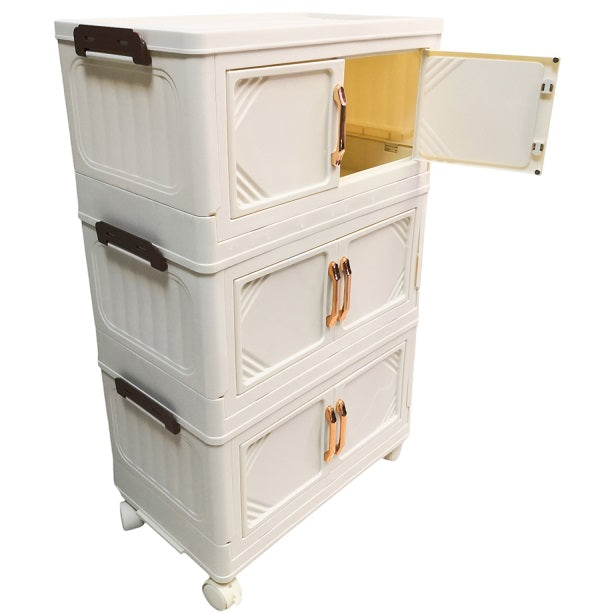JG20375409 Stackable Collapsible Plastic Storage Containers On Wheels