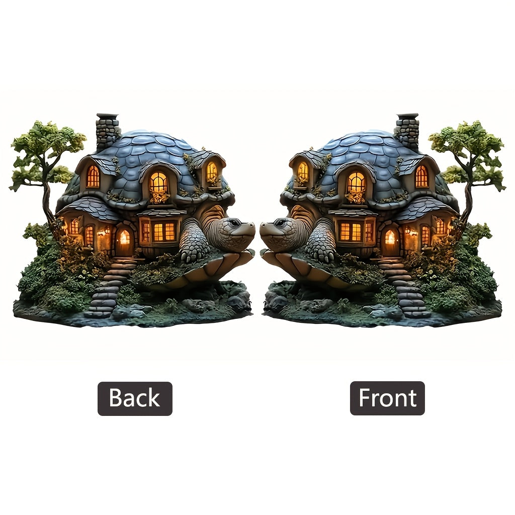 1pc Bohemian Style Acrylic Turtle House Decorative Sign and Plaque, Bohemian Style Animal Theme Decorations, Multipurpose Desktop Display, Ideal Gift for Home and Office