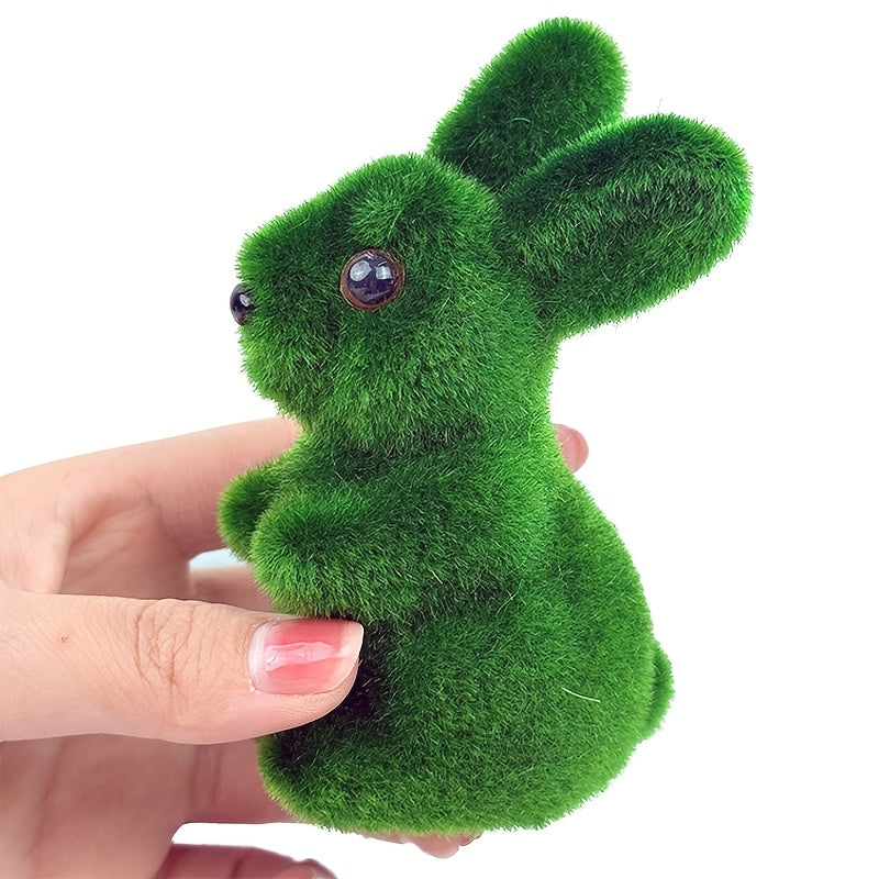 Easter Bunny Green Foam Flocking 3D Moss Bunny Craft - Artistic Garden Ornaments, Great for Room Decoration