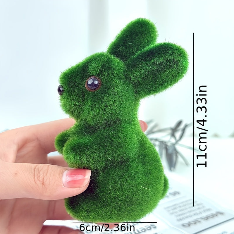 Easter Bunny Green Foam Flocking 3D Moss Bunny Craft - Artistic Garden Ornaments, Great for Room Decoration