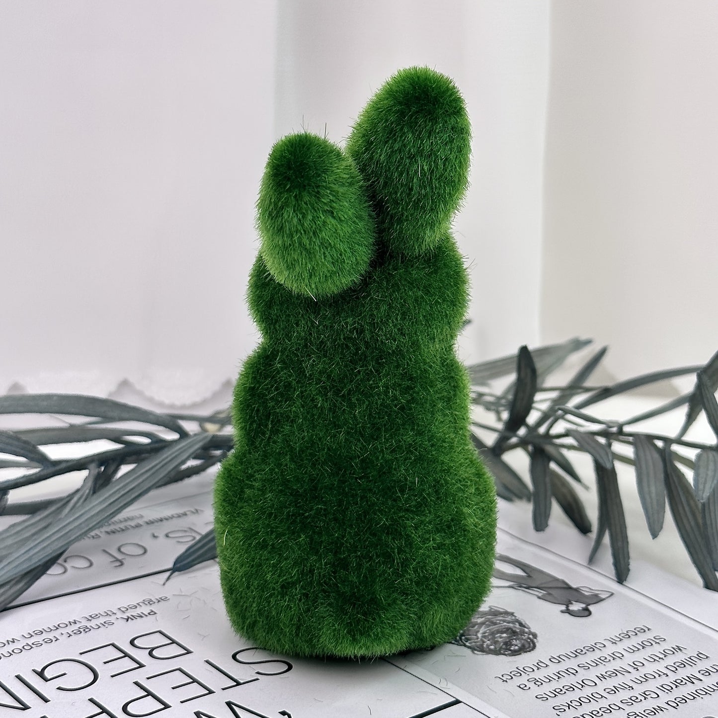 Easter Bunny Green Foam Flocking 3D Moss Bunny Craft - Artistic Garden Ornaments, Great for Room Decoration