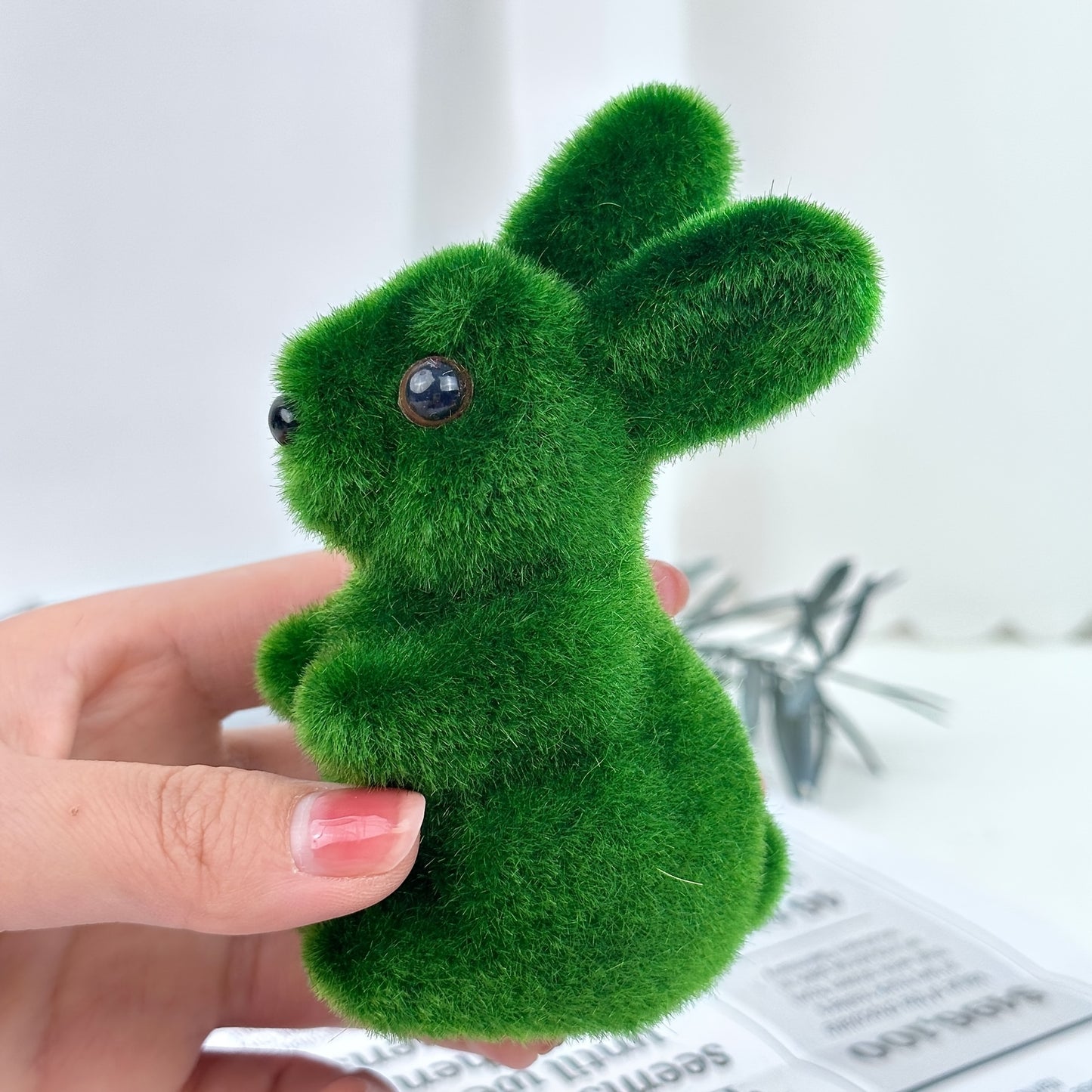 Easter Bunny Green Foam Flocking 3D Moss Bunny Craft - Artistic Garden Ornaments, Great for Room Decoration