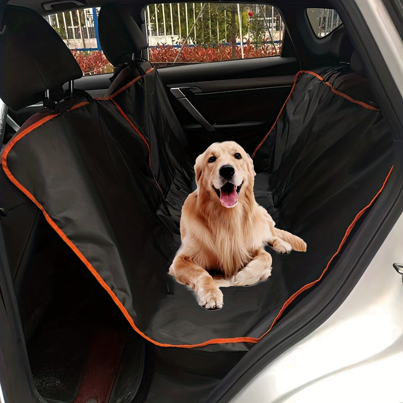 Waterproof Foldable Pet Car Seat Cover - Durable Rear Seat Protector for Dogs and Cats, Easy-to-Clean Fabric