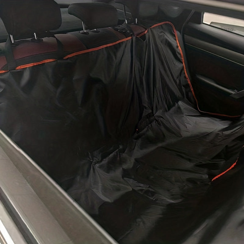 Waterproof Foldable Pet Car Seat Cover - Durable Rear Seat Protector for Dogs and Cats, Easy-to-Clean Fabric