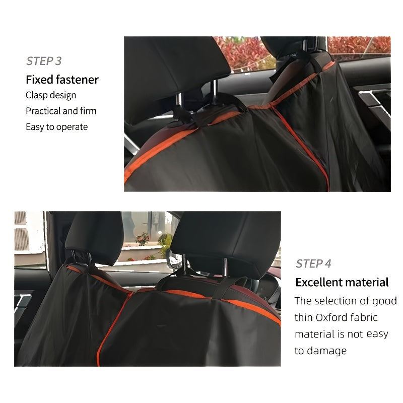 Waterproof Foldable Pet Car Seat Cover - Durable Rear Seat Protector for Dogs and Cats, Easy-to-Clean Fabric