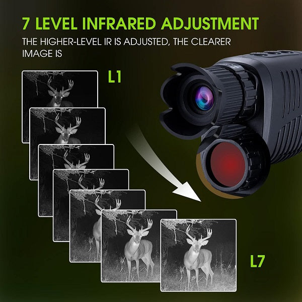XF0857 Night Vision Monoculars 1080p 7 Speed Infrared Adjustment R1