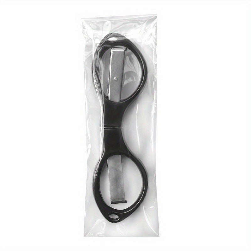 Compact, Portable Folding Scissors with Plastic Handle, Ambidextrous, Non-Electric, Black
