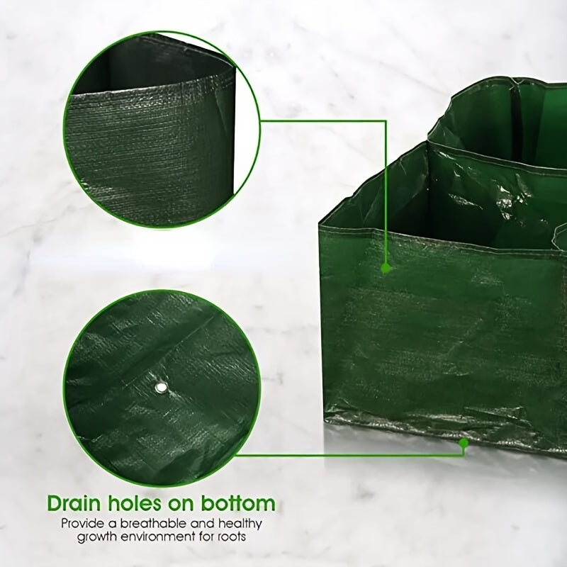 Classic Lightweight Grow Bags with Drainage Holes - Breathable Flower and Vegetable Planters for Indoor and Outdoor, Plastic Floor Standing Garden Planters with Lattice Pattern