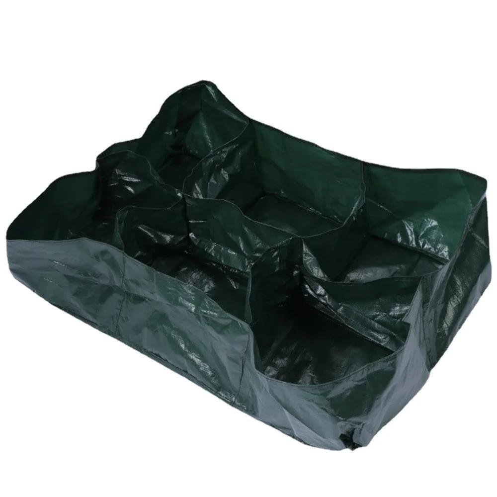 Classic Lightweight Grow Bags with Drainage Holes - Breathable Flower and Vegetable Planters for Indoor and Outdoor, Plastic Floor Standing Garden Planters with Lattice Pattern