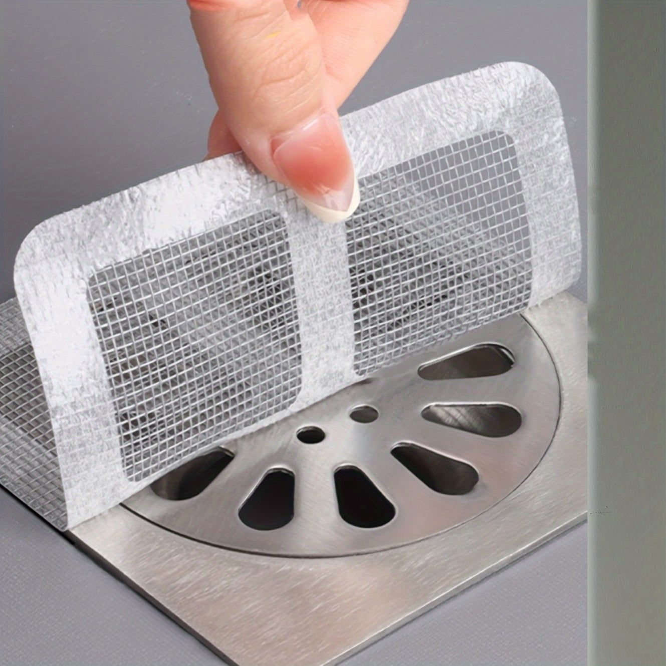 50Piece Microfiber Hair Collector Drain Cover, Self Cleaning Shower Drain Filter, No Electricity Required, Easy Clean Hair Filter for Bathroom Sink and Bathtub