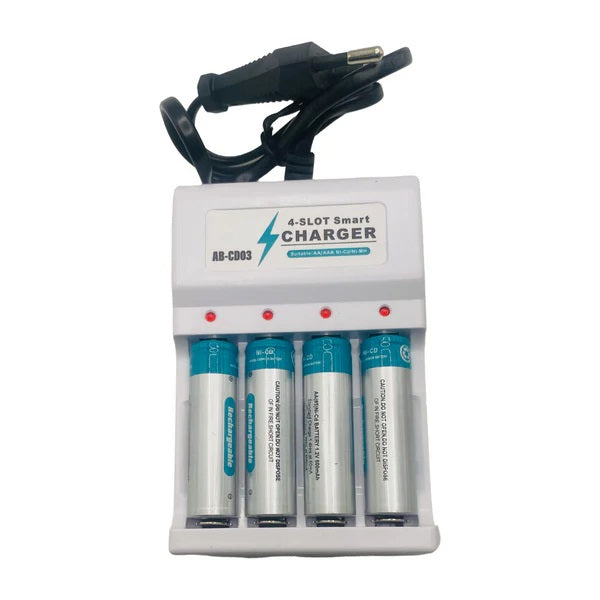 Aerbes 220V 4 Slot AA & AAA Battery Charger set with 4 x AA Rechargeable Battery