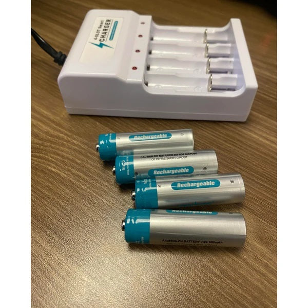 Aerbes 220V 4 Slot AA & AAA Battery Charger set with 4 x AA Rechargeable Battery