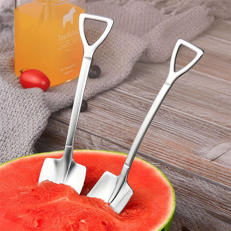 4pcs Set of Shovel-Shaped Stainless Steel Spoons